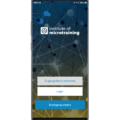 Das Erscheinungsbild des Start-Screens der Microtraining-App auf einem Smartphone.